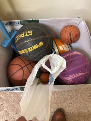 Box lot of balls