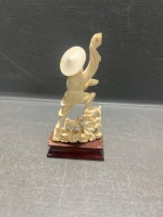 Antique Carved Ivory Asian Fisherman AF - 3