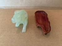 20th Century Jade Carving of Water Buffalo on Stand - 3