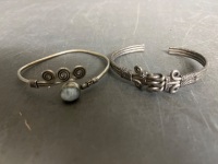8 Bangles Inc Mexican Silver - Cloisonne etc - 4