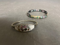 8 Bangles Inc Mexican Silver - Cloisonne etc - 5