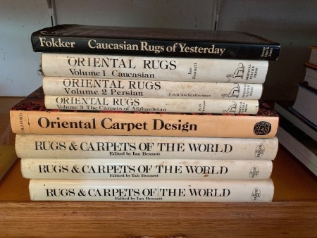 Asstd Lot of Hardback Reference Books on Rugs & Carpets