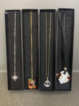 Mixed Lot of Necklaces - 2 Murano - 1 Glass - 1 Silver
