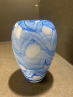Hand Blown Blue Vase - 2