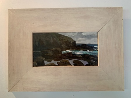 Rock Pool Oil on Cedar Panel by Philip Davey - App. 230mm x 125mm