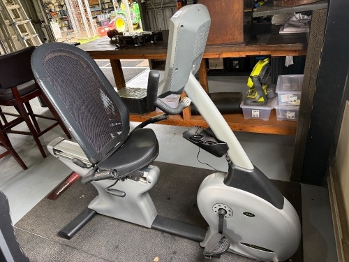 VISION FITNESS R40 recumbent exercise bike with mesh-back seat, adjustable pedals, and an upright console display