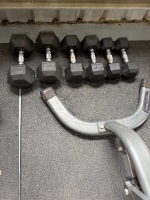 BODYWORKS adjustable weight bench and assorted dumbbells - 2