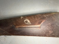 Antique Warrenter flintlock rifle with incised brass decorative fittings on the butt - 3