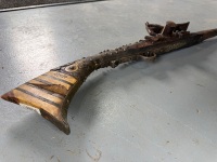 Antique flintlock camel long gun with possible bone/ivory inlays - 7