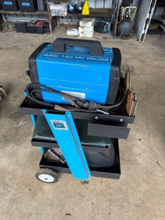 WELDCORP 140amp arc welder on trolley
