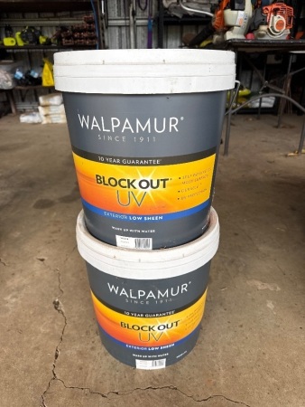 2x 15L of Walpamur low sheen blockout paint - sealed