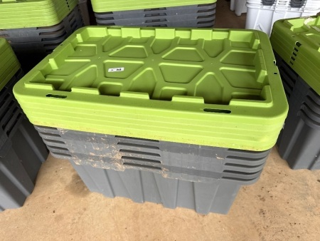 6x MONGOMERY 100L heavy duty storage containers