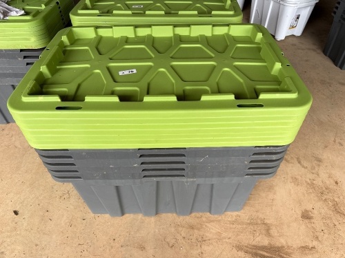 6x MONGOMERY 100L heavy duty storage containers