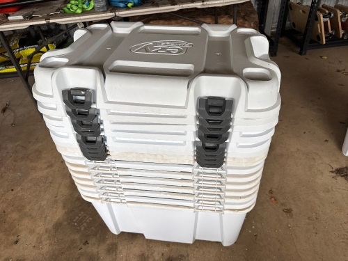 8x EZY STORAGE 80L tubs