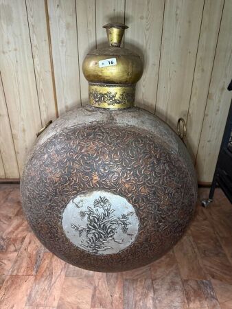 Vintage Tibetan or Indian copper and tin vase