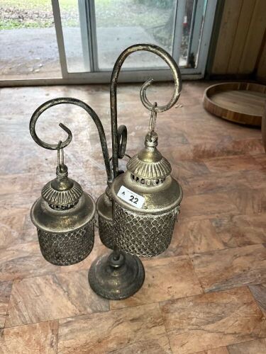 Moroccan style triple hanging lantern