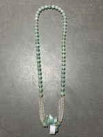 Jade Necklace and Elephant Pendant