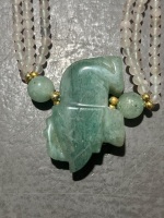 Jade Necklace and Elephant Pendant - 2