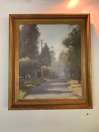 Framed Oil on Board Road at Eltham by David Moore