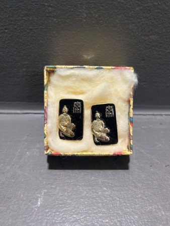 2 x Vintage Chinese Archery Pins in Original Box