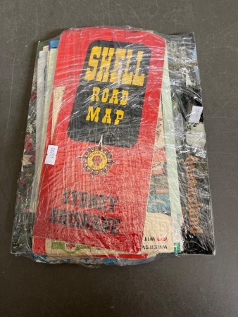 Bundle of Vintage Road Maps Incs Shell