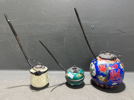 3 x Vintage Chinese Smoking Pipes