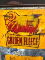 Golden Fleece One Imperial Quart Tin with Ramon Dogbone Early Waterslide on One Side - 4