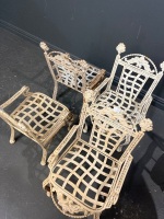 Lot of Miniature Garden Ornament Chairs - Incs Blue Dolls Pram - 3