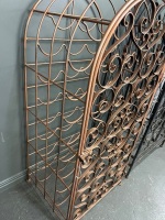 2x Arched Wrought Iron Wine Cage with Scrollwork Design - 2