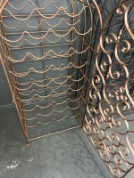 2x Arched Wrought Iron Wine Cage with Scrollwork Design - 3