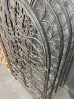 2x Arched Wrought Iron Wine Cage with Scrollwork Design - 4