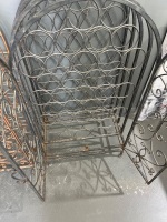 2x Arched Wrought Iron Wine Cage with Scrollwork Design - 5