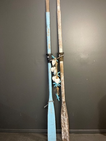 Pair of Vintage Wooden Oars