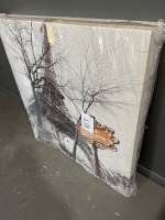 2 x Large Canvas Print- One Bicycle Print and Eiffel Tower Scene Print - 4