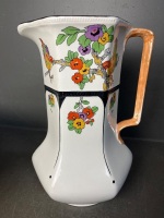 J and G Meakin Sol floral earthenware jug and plate - 5