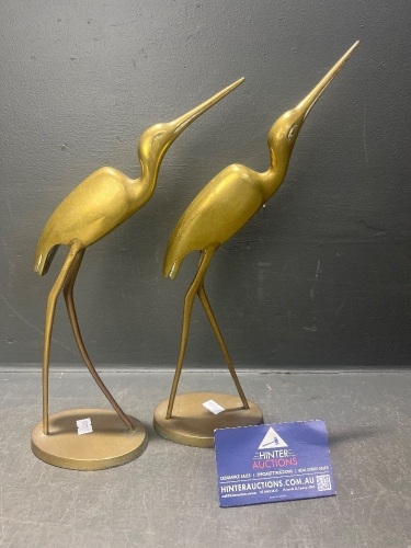 Pair of Brass Storks