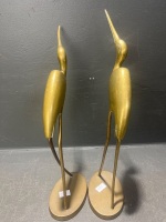 Pair of Brass Storks - 3