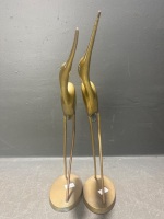 Pair of Brass Storks - 4