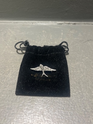 Silver Swallow Brooch