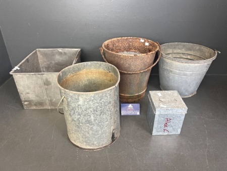 Mixed Lot of Metal Buckets