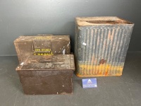 Military Lot of Ammo Boxes and Corrugated Container - Marked