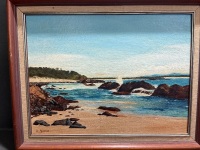 2 x Oil on Board Paintings Depicting Beach Scene Signed L.Martin - 3