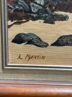 2 x Oil on Board Paintings Depicting Beach Scene Signed L.Martin - 4