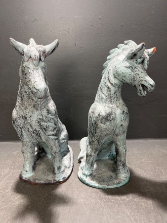 Pair of Asian Terracotta Ornamental Horses AF