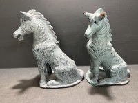 Pair of Asian Terracotta Ornamental Horses AF - 3