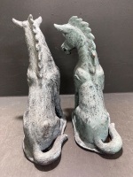 Pair of Asian Terracotta Ornamental Horses AF - 4