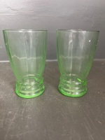 Mixed Lot of Green Depression Glass - 2