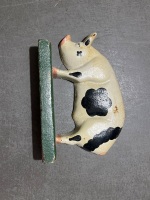 Wooden box with three cast iron door stoppers - 2