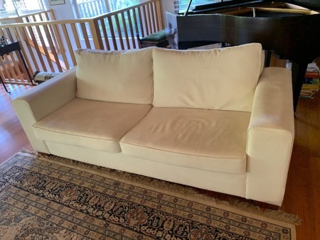 2 Seater Australian Made Cream Fabric Sofa
