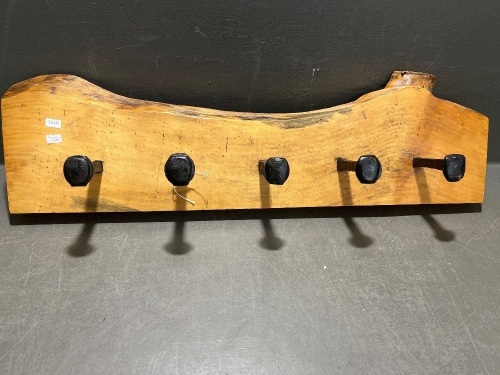 Coat/hat rack made from railway spikes
